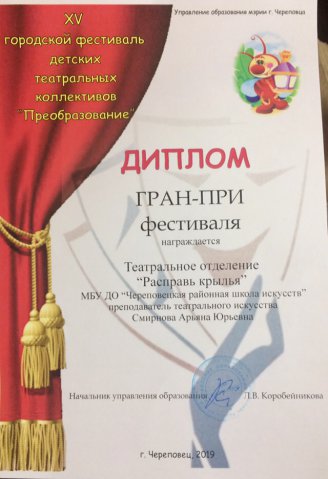 15 городской фестиваль театральных коллективов "Преобразование"